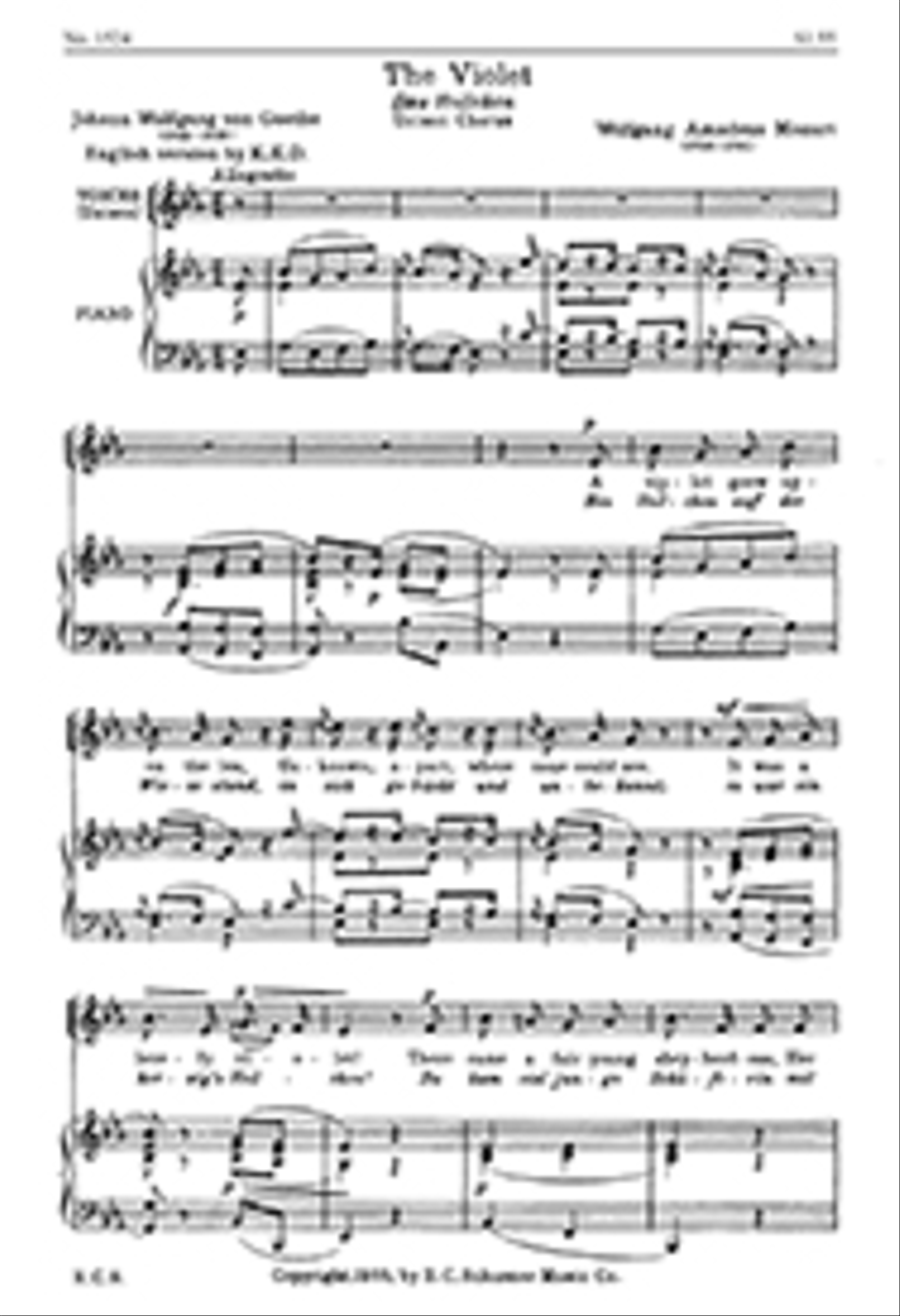 The Violet (Das Veilchen) Unison Choir scores gallery preview page 1