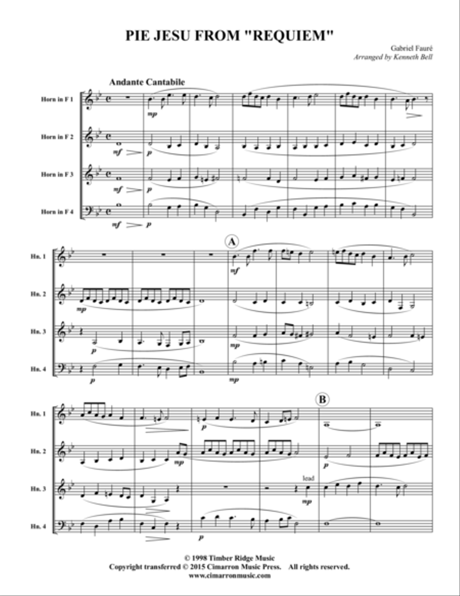 Pie Jesu Pie Jesu Horn scores gallery preview page 1
