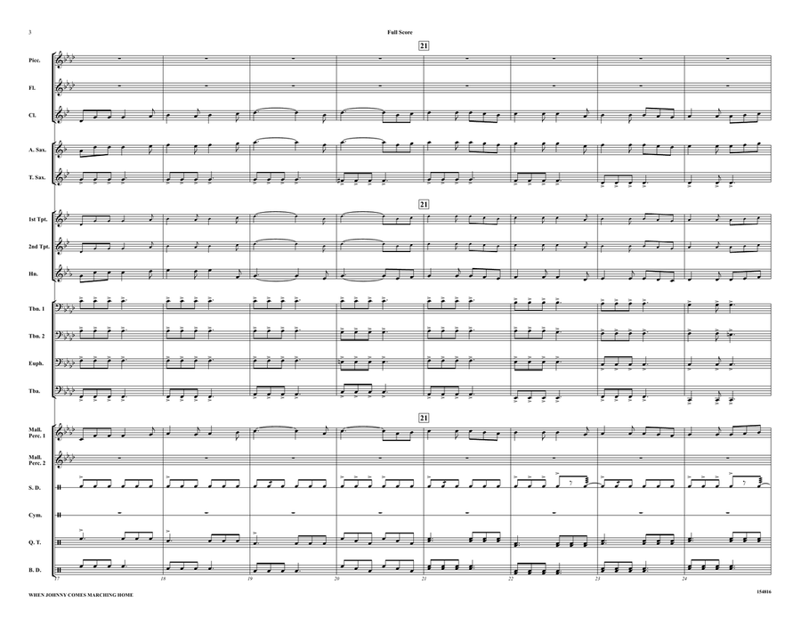 When Johnny Comes Marching Home Marching Band scores gallery preview page 4