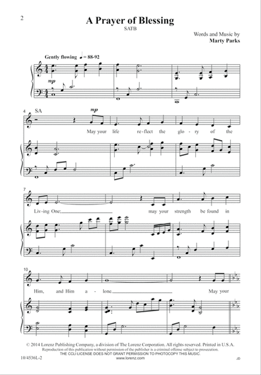 A Prayer of Blessing 4-Part scores gallery preview page 3