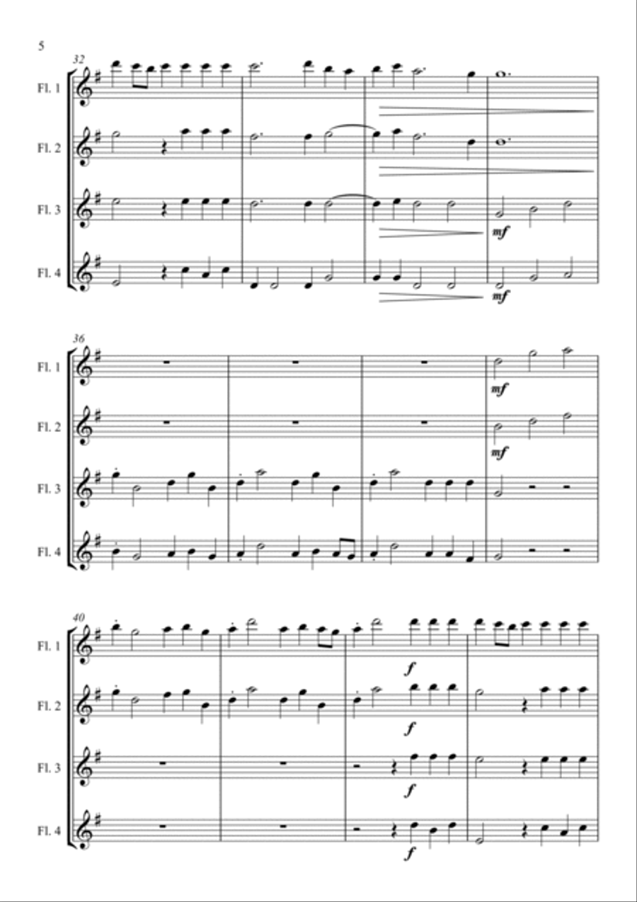 Alla Hornpipe from Handel's Water Music - for Flute Quartet Alla Hornpipe from Handel's Water Music - for Flute Quartet Woodwind Ensemble scores gallery preview page 6