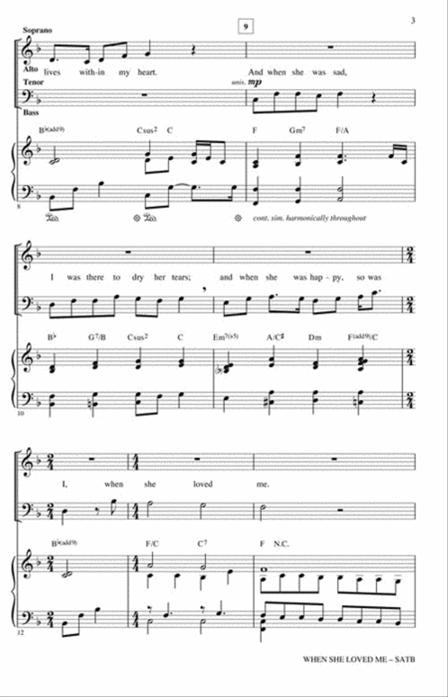 When She Loved Me (from Toy Story 2) 4-Part scores gallery preview page 3