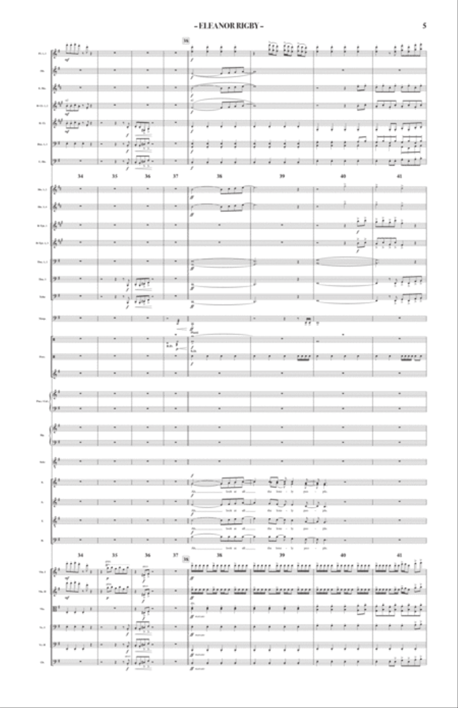 Eleanor Rigby - Score Only Full Orchestra scores gallery preview page 5
