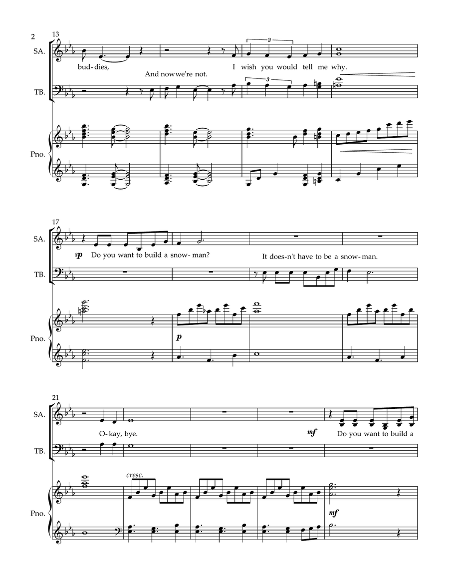 Do You Want To Build A Snowman? 4-Part scores gallery preview page 3