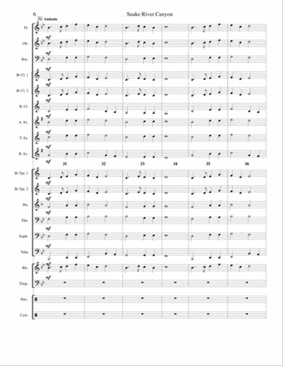 Snake River Canyon Snake River Canyon Concert Band scores gallery preview page 6