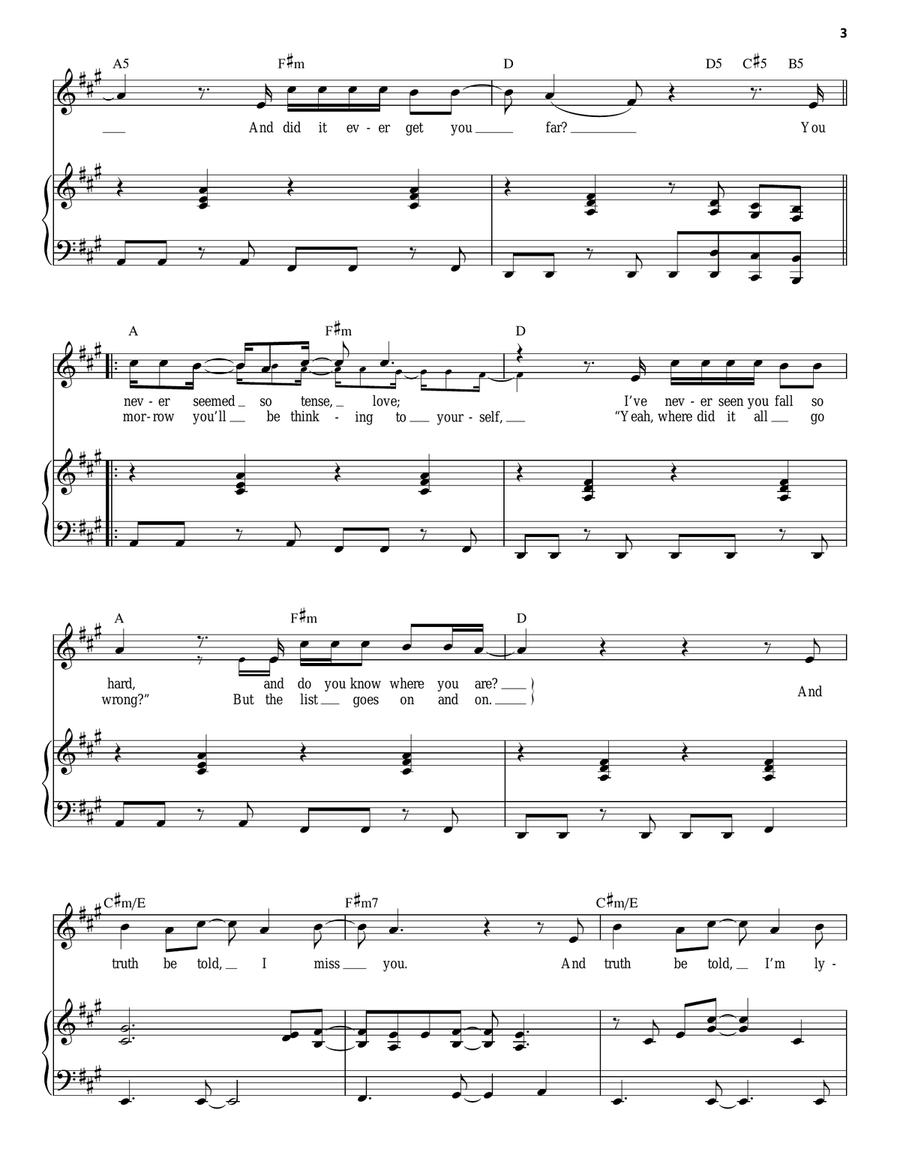 Gives You Hell Gives You Hell Piano, Vocal scores gallery preview page 3