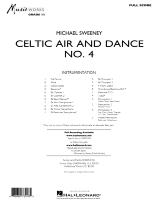 Book cover for Celtic Air and Dance No. 4 - Conductor Score (Full Score)