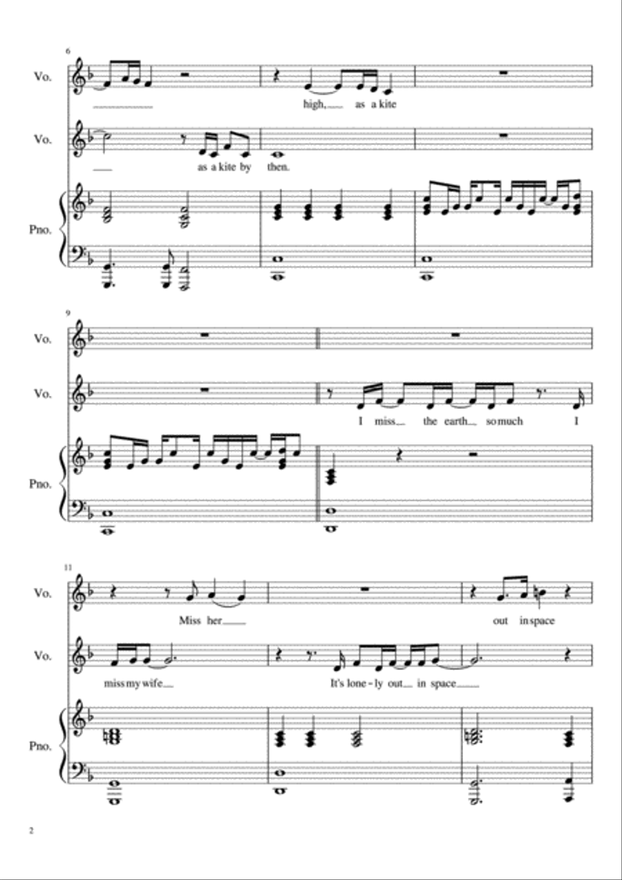 Rocket Man (I Think It's Gonna Be A Long Long Time) Piano scores gallery preview page 2