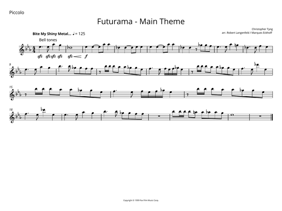 Futurama Theme Futurama Theme Marching Band scores gallery preview page 6