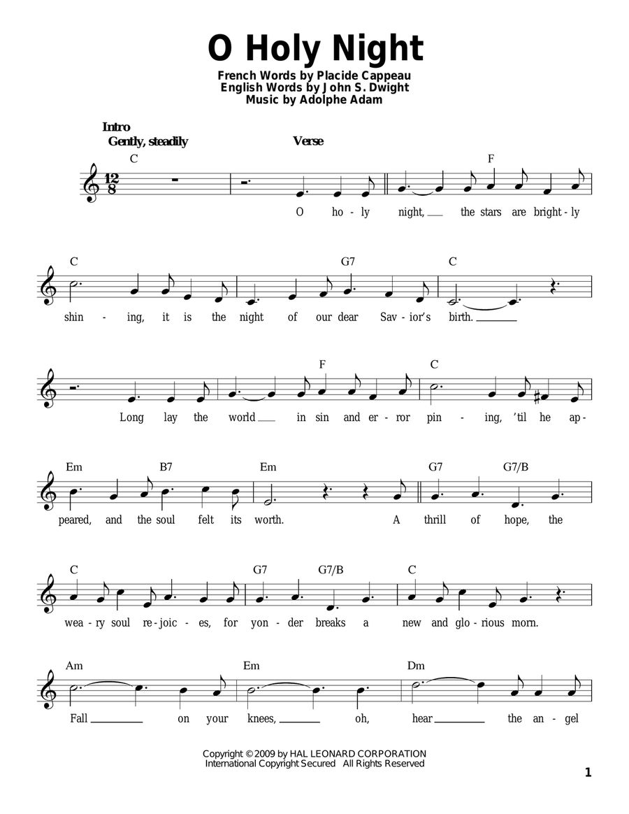 O Holy Night O Holy Night Voice scores gallery preview page 1