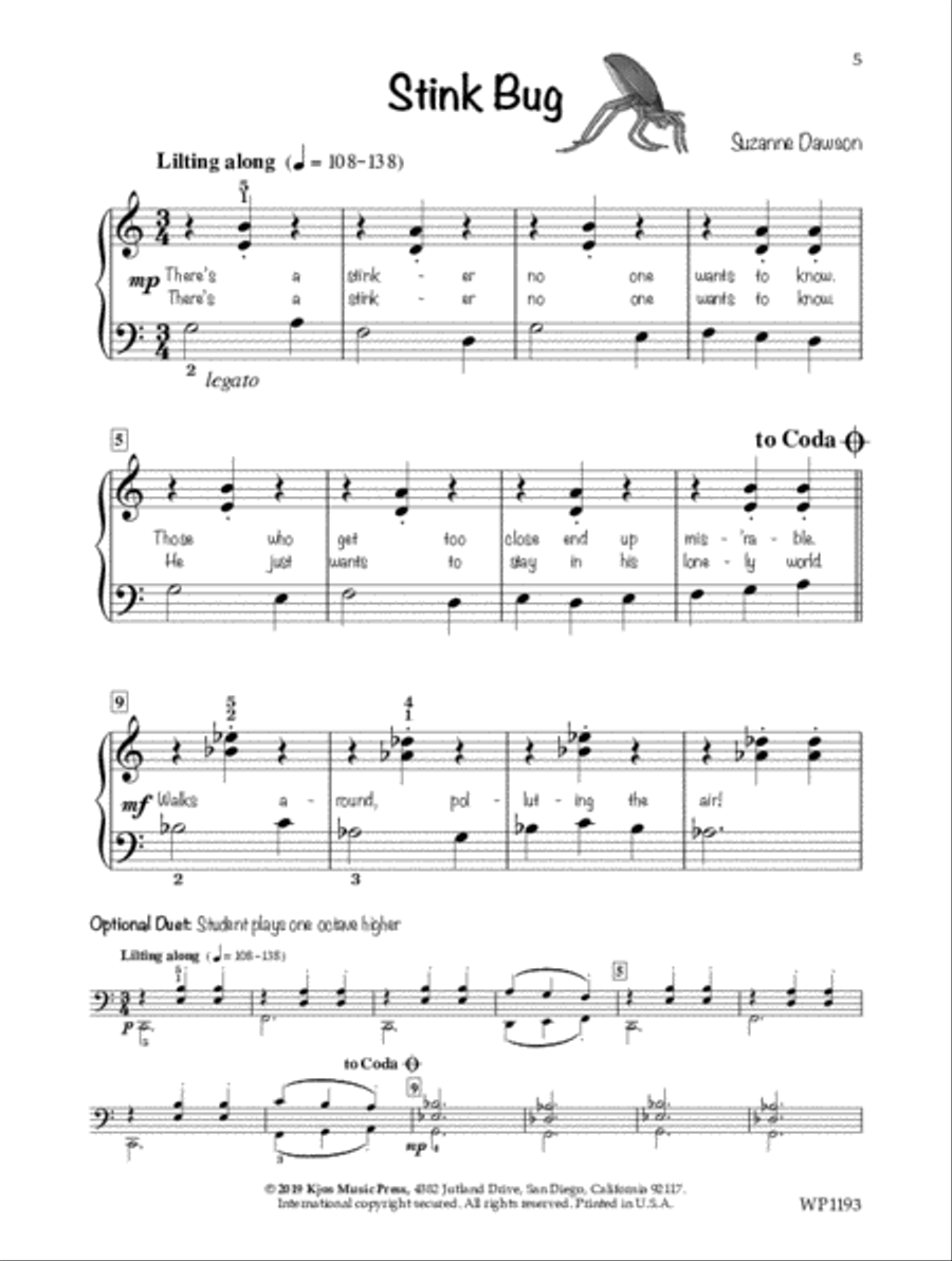 Buggedy Buglets (Elementary) Easy Piano scores gallery preview page 2
