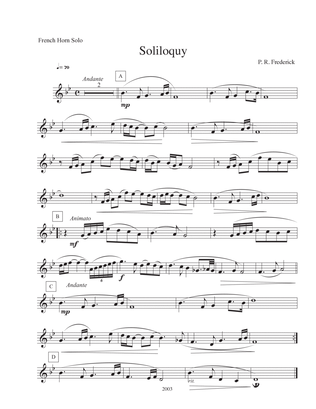 Book cover for Soliloquy (French Horn Solo)