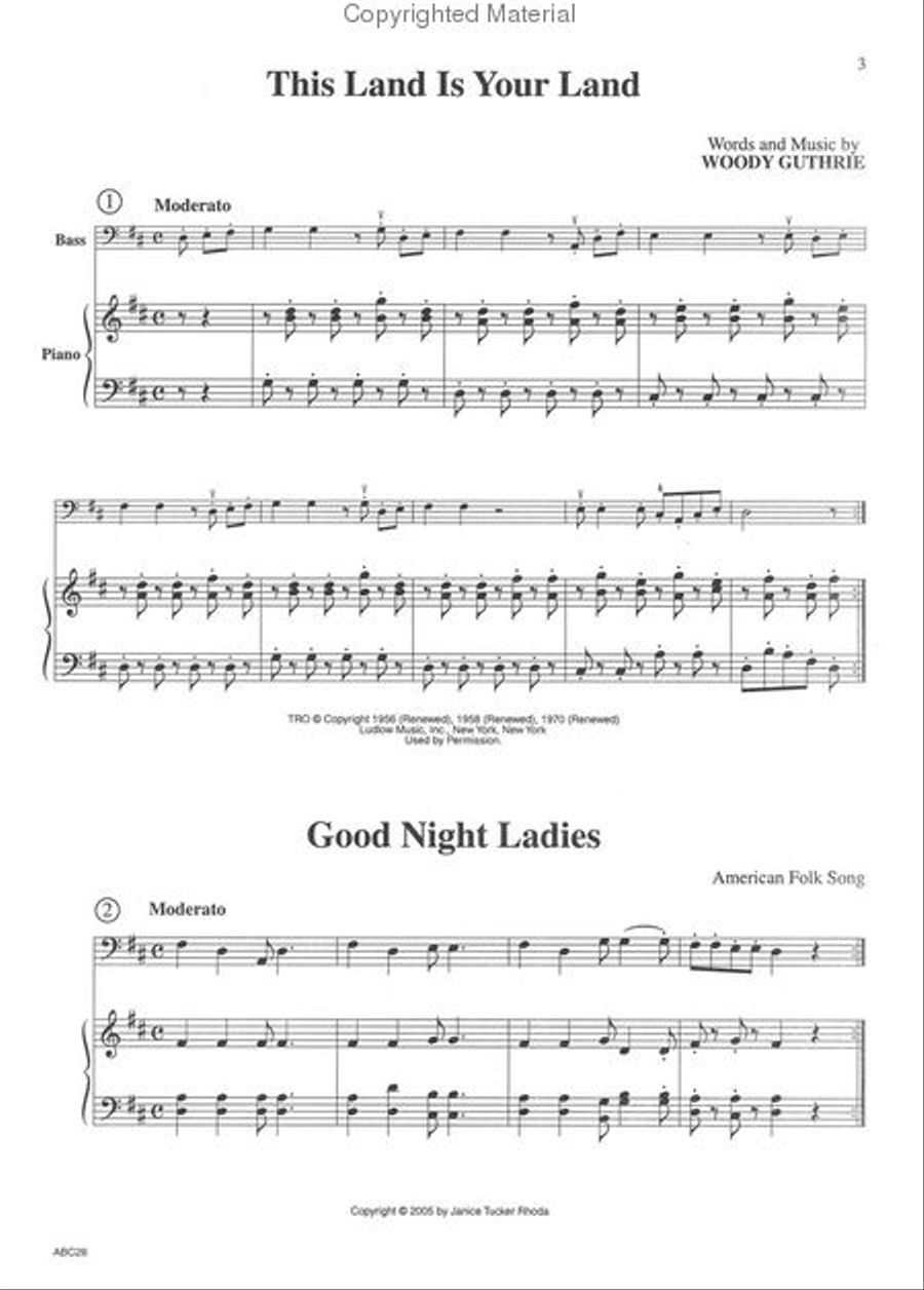The ABC's of Bass Book 2 - Piano Accompaniment Double Bass scores gallery preview page 2