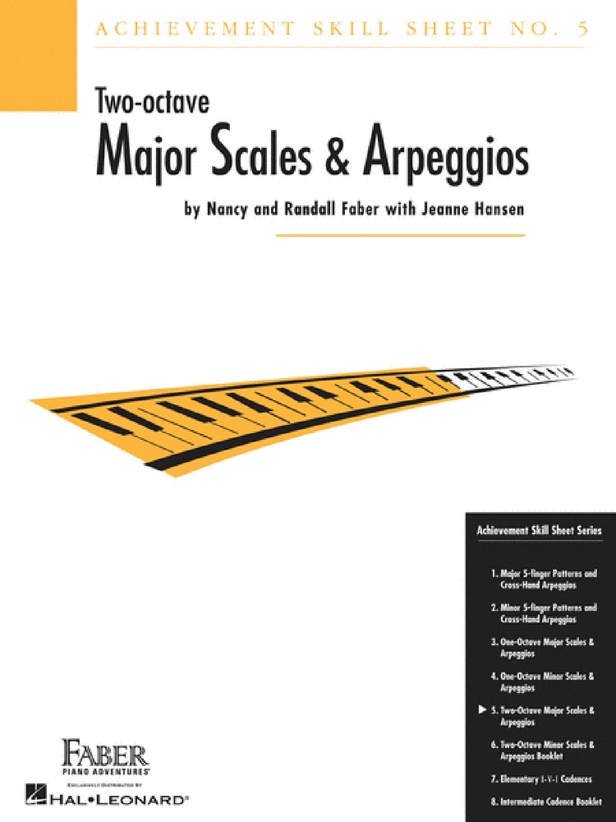 Achievement Skill Sheet No. 5: Two-Octave Major Scales & Arpeggios Piano Method scores gallery preview page 1
