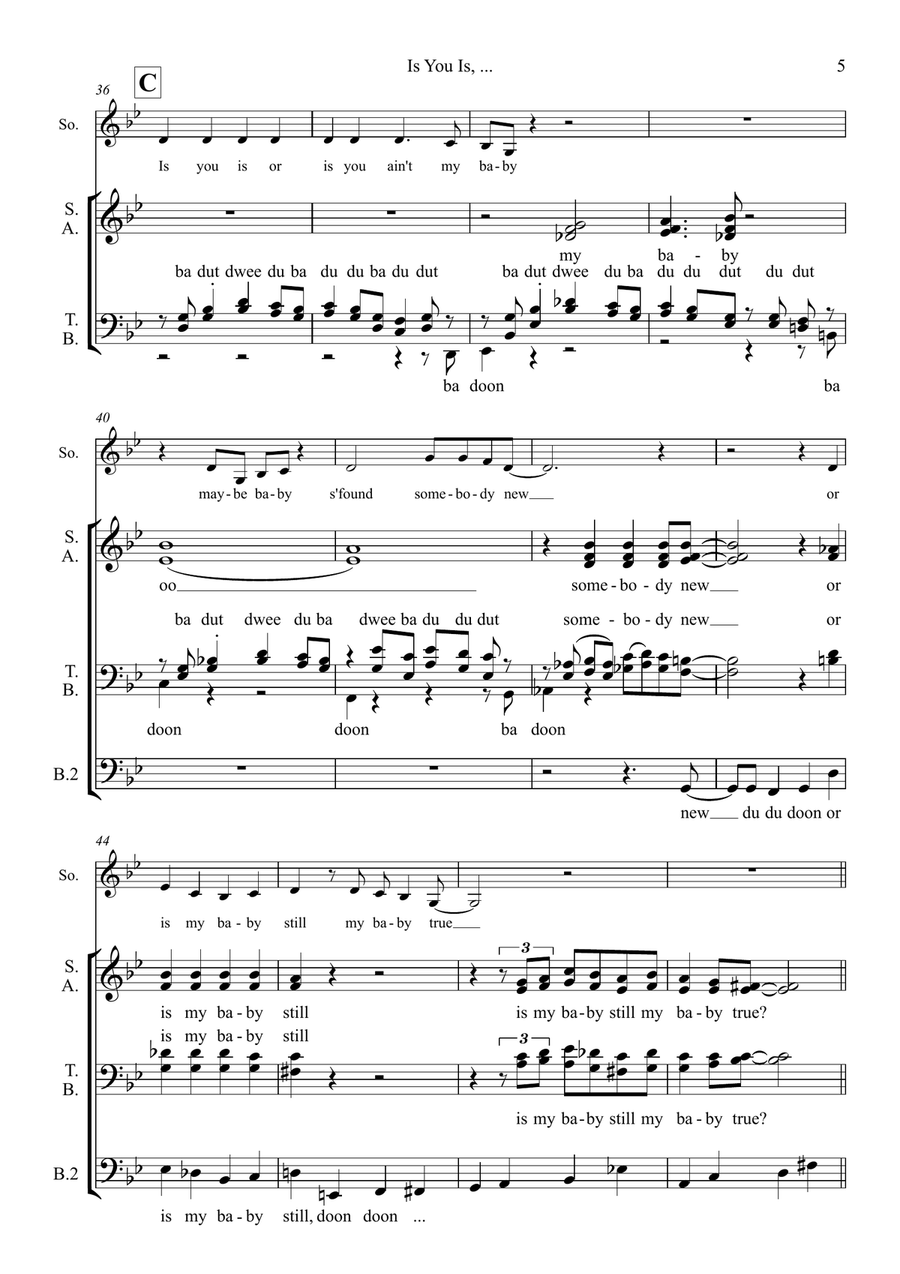 Is You Is, Or Is You Ain't My Baby 4-Part scores gallery preview page 5