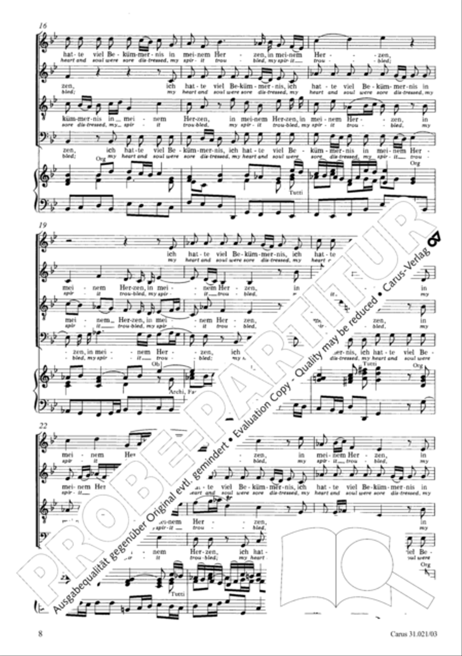 Lord my God, my heart and soul were sore distressed (Ich hatte viel Bekummernis) STB scores gallery preview page 9