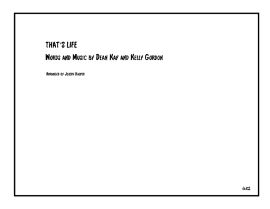 That's Life Jazz Ensemble scores gallery preview page 1