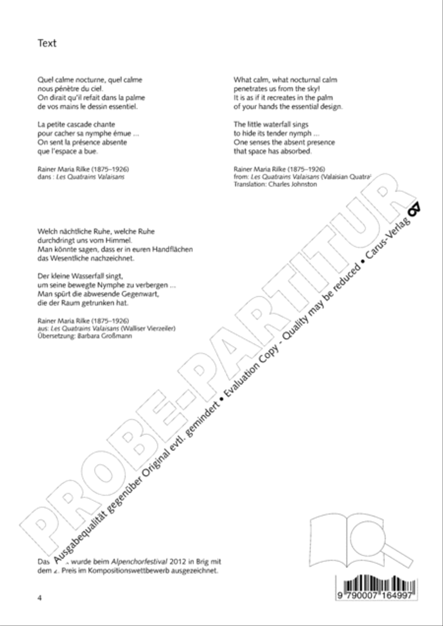Quel calme nocturne 4-Part scores gallery preview page 5