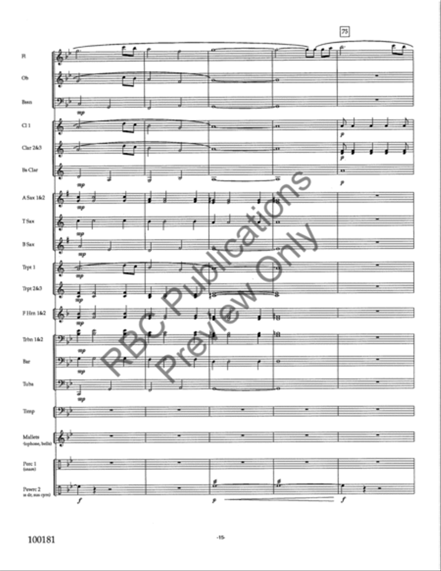 Symphonic Essay (Score) Concert Band scores gallery preview page 17