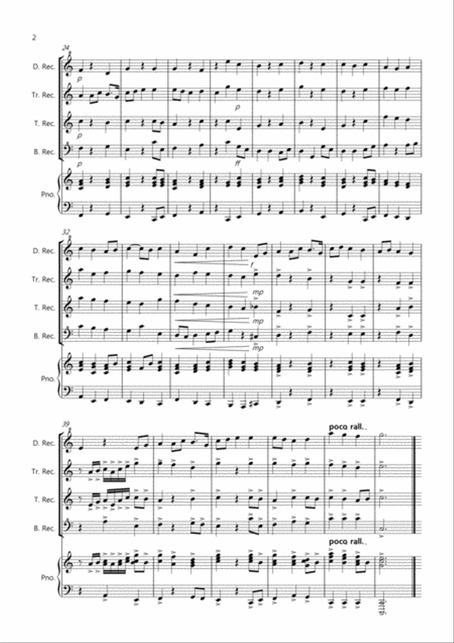 2 Classical Favourites for Recorder Quartet (volume two) Recorder scores gallery preview page 2