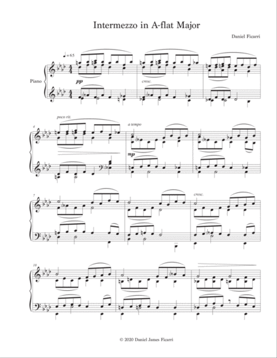 Intermezzo in A-flat Major Piano Solo scores gallery preview page 3
