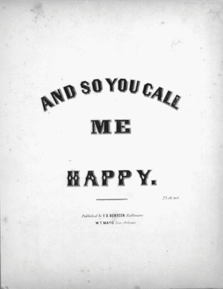 Book cover for And So You Call Me Happy
