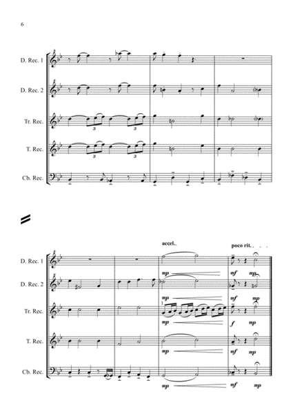 Moonlight Serenade for Recorder Quintet (Jazz for 5 Wind Series) image number null
