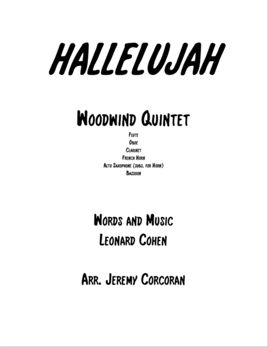 Hallelujah Woodwind Quintet scores gallery preview page 1