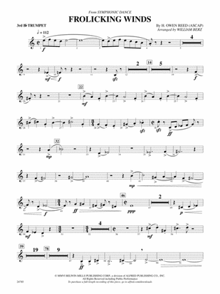 Frolicking Winds (from Symphonic Dance): 3rd B-flat Trumpet