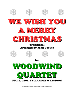 Book cover for We Wish You A Merry Christmas - Woodwind Quartet