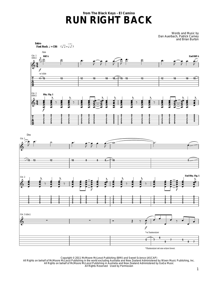 Run Right Back Acoustic Guitar scores gallery preview page 1