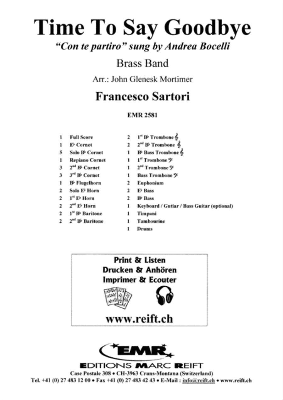 Time To Say Goodbye Brass Band scores gallery preview page 2