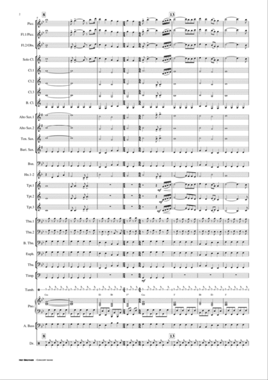 Hey Brother Concert Band scores gallery preview page 3