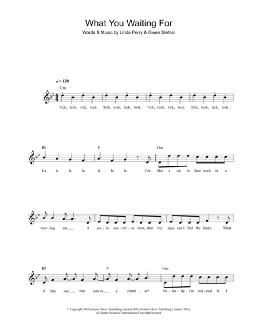 What You Waiting For Voice scores gallery preview page 1