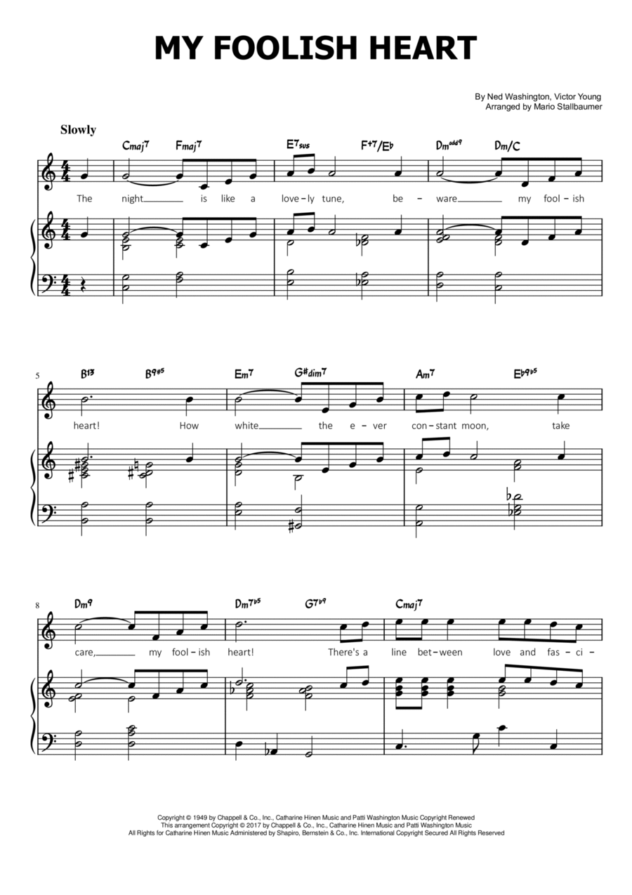 My Foolish Heart Voice scores gallery preview page 1