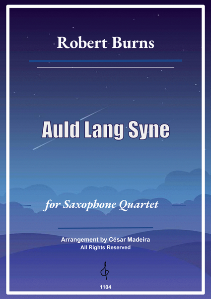 Auld Lang Syne - Sax Quartet (Full Score and Parts) image number null