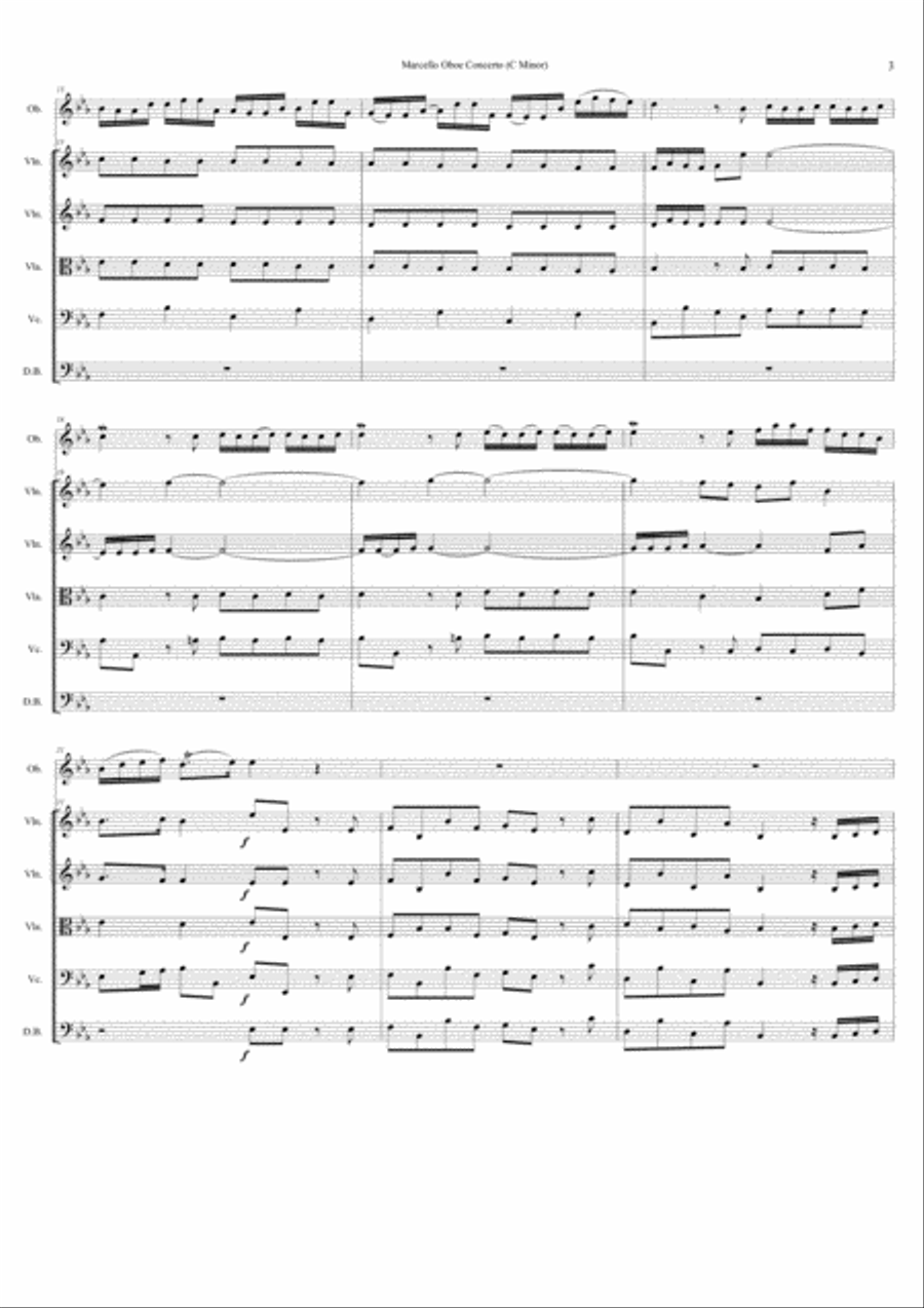 Oboe Concerto in C minor Chamber Orchestra scores gallery preview page 5