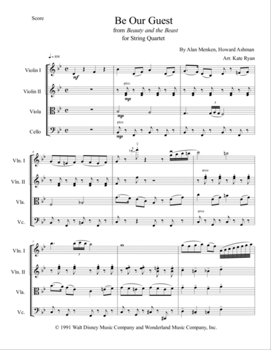 Be Our Guest Be Our Guest String Quartet scores gallery preview page 3