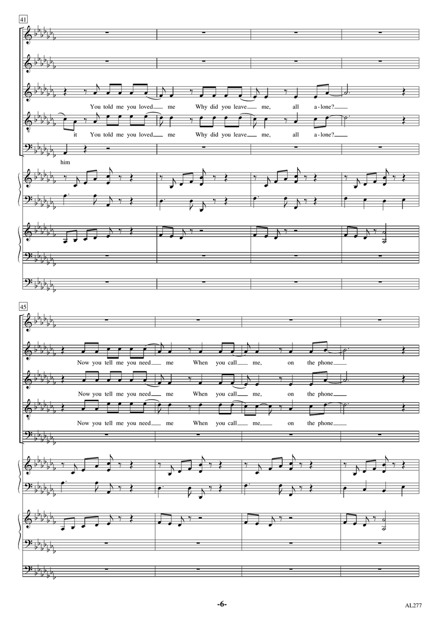 Cry Me A River Cry Me A River 4-Part scores gallery preview page 6