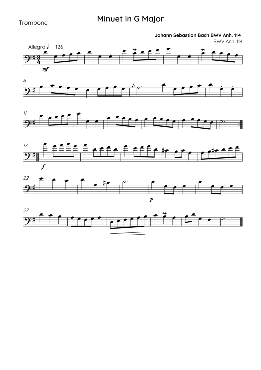 G major trombone outlet