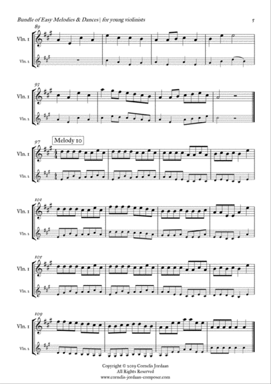 Bundle of Easy Melodies & Dances, for young violinists String Duet scores gallery preview page 6