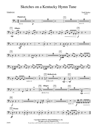 Sketches on a Kentucky Hymn Tune: Timpani
