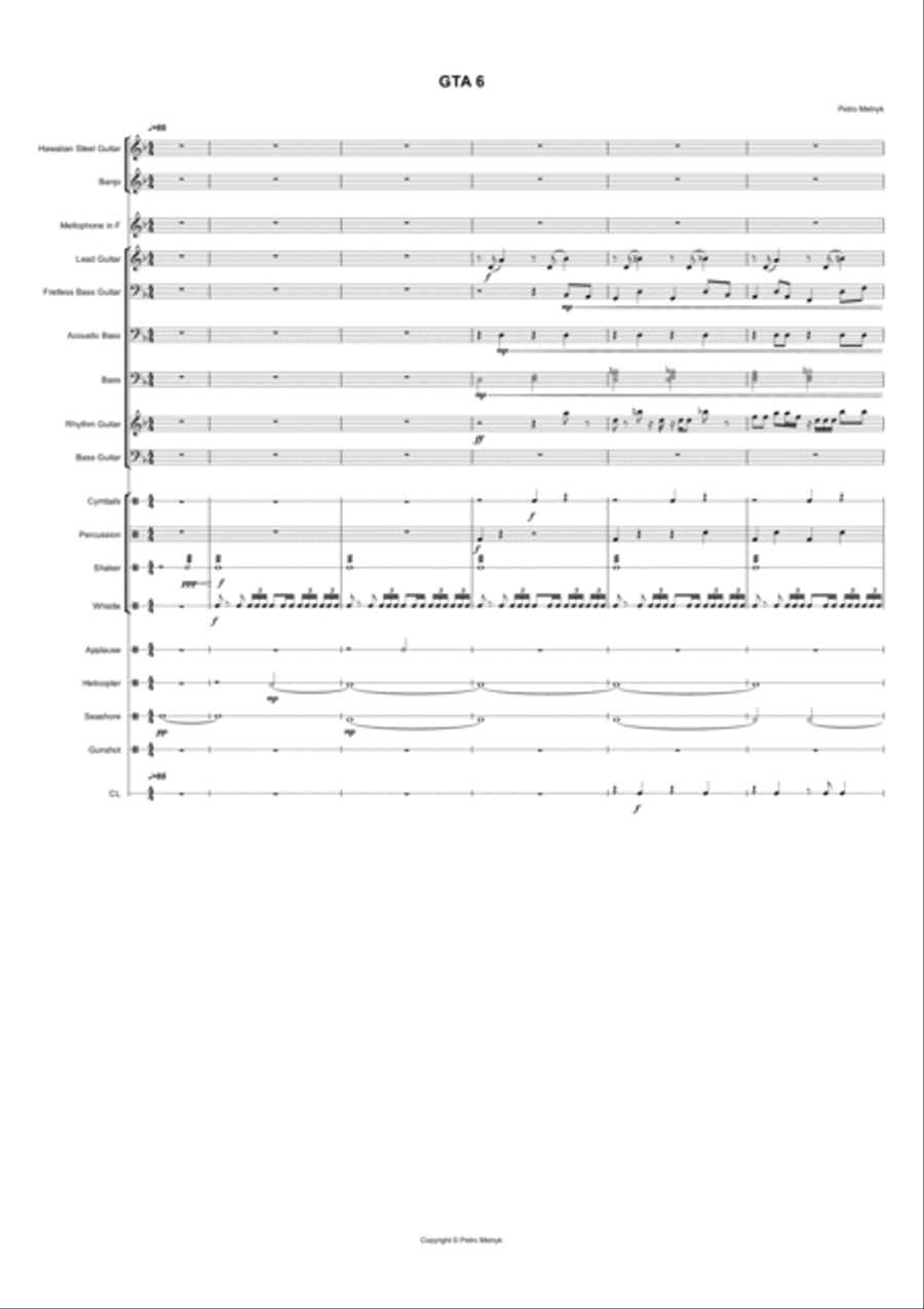 Gang city - Petro Melnyk Percussion Ensemble scores gallery preview page 1