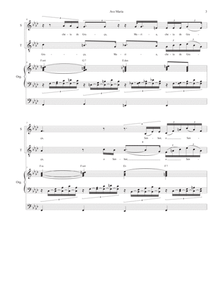 Ave Maria (Portuguese Lyrics - Duet for Soprano & Tenor Solo - Medium Key - Organ Accompaniment) image number null