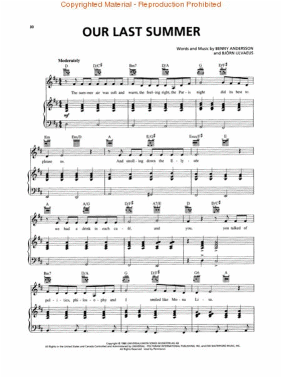 Mamma Mia! Mamma Mia! Piano, Vocal, Guitar scores gallery preview page 4