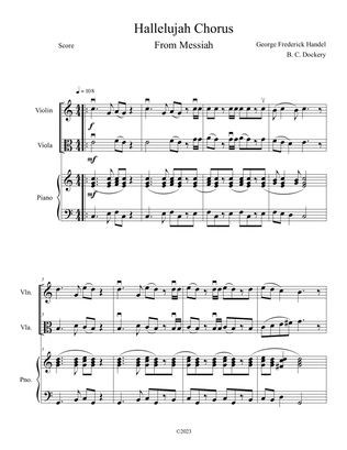 Hallelujah Chorus from Messiah (Violin and Viola Duet with Piano Accompaniment)