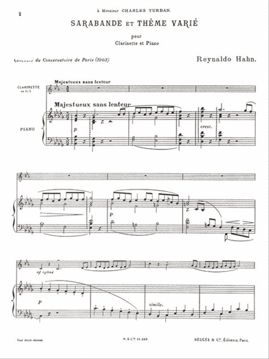 Sarabande And Various Tunes (clarinet And Piano) Clarinet scores gallery preview page 2