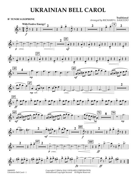 Ukrainian Bell Carol (arr. Richard L. Saucedo) - Bb Tenor Saxophone
