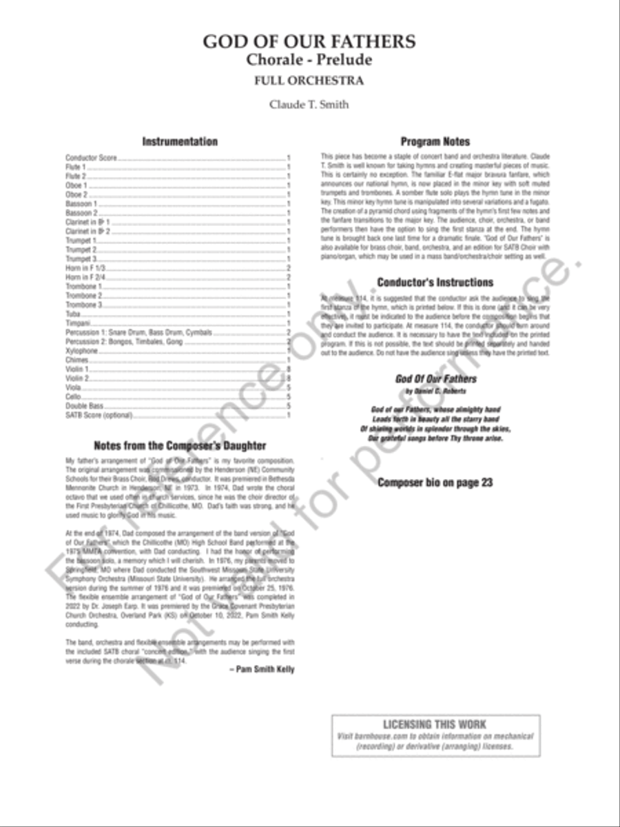 God Of Our Fathers Full Orchestra scores gallery preview page 3