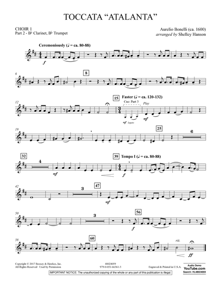 Toccata ("Atalanta") - Choir 1-Pt 2-Clarinet, Trumpet